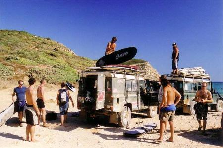 surfers camping